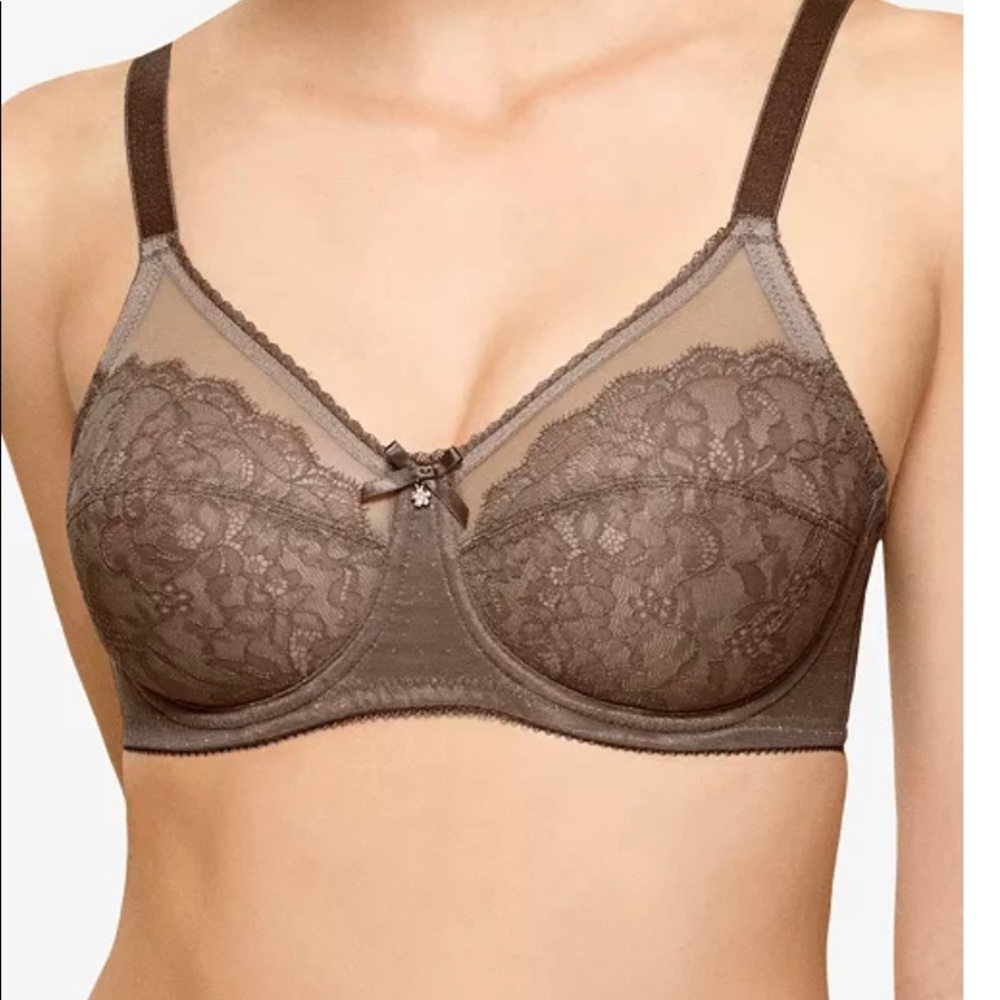 Walcoal Full Figure Underwire Lace Bra in Cappuccino